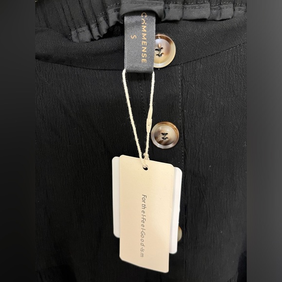 NWT Commense Black Midi Skirt Size Small Button Front - Picture 6 of 6